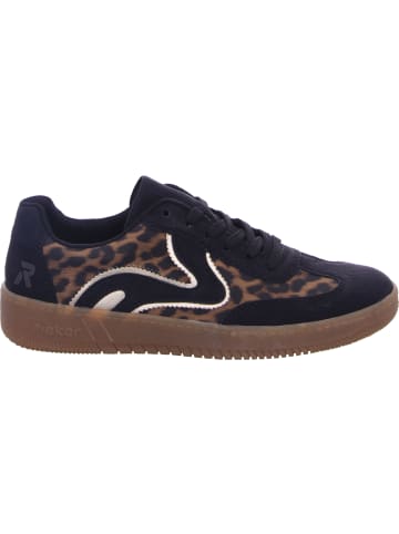 rieker Lowtop-Sneaker in schwarz/braun/gold