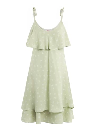 myMo Damen Kleid Mit Volant in Hellgrün