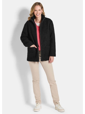 GOLDNER Teddyjacke Stilvolle Kurzjacke mit Stehkragen in schwarz