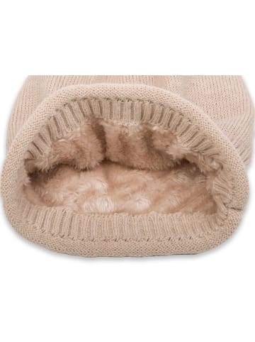 styleBREAKER Feinstrick Beanie Mütze in Beige