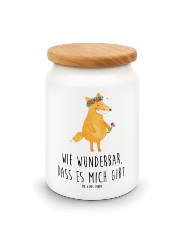 Mr. & Mrs. Panda zuckerdose Fuchs Blumen mit Spruch in Weiß