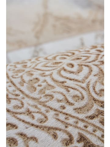 Kayoom Kurzflor Teppich Cobra 343 in beige - rechteckig