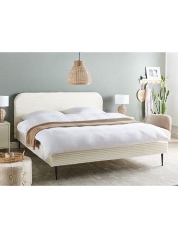 Beliani Doppelbett FLAYAT in Weiß/Schwarz - (W) 193 x (H) 109 x (L) 215 cm
