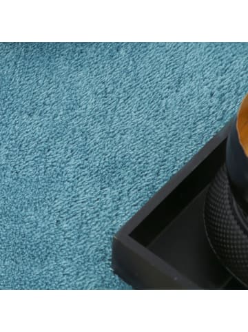 KADIMA DESIGN Teppich Kurzflor waschbar Unifarben Wohnzimmer in Türkis