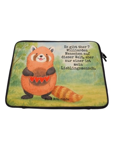 Mr. & Mrs. Panda Laptop Tasche Roter Panda Design mit Spruch in Weiß
