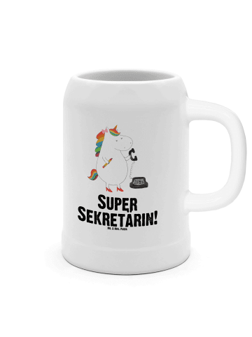 Mr. & Mrs. Panda Krug Einhorn Sekretärin mit Spruch in Weiß