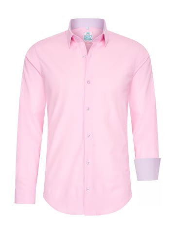 Rusty Neal Pastell Hemd S - 6XL Slim Fit Cotton-Stretch in Rose