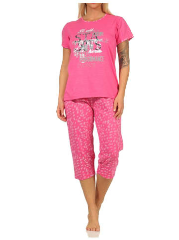 NORMANN kurzarm Capri Schlafanzug und langer Caprihose - 66882 in pink