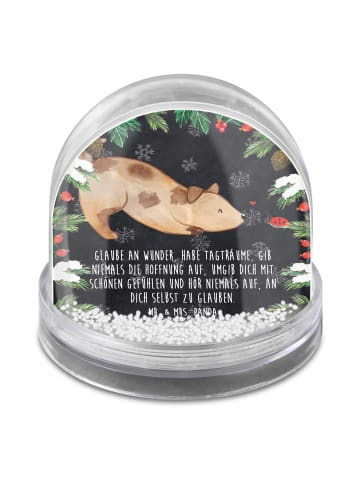 Mr. & Mrs. Panda Schneekugel Hund Marienkäfer mit Spruch in Kreidetafel