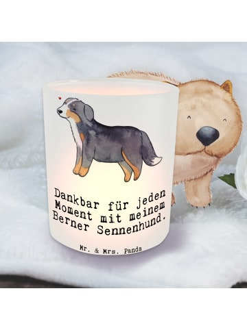 Mr. & Mrs. Panda Kerzenhalter Berner Sennenhund Moment mit Spruch in Transparent