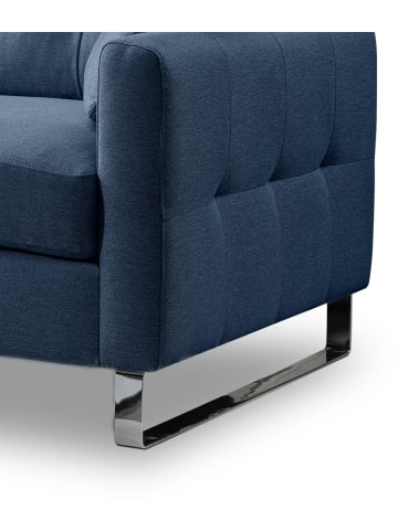 Inn.Furn Sofa blau Flachgewebe 2-Sitzer 175 cm, Couch mit Steppoptik