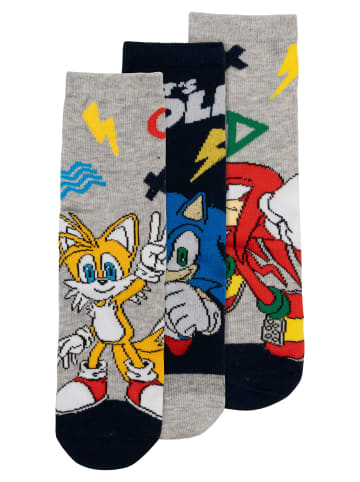 Sonic 3er Pack Sonic The Hedgehog Socken Söckchen Strümpfe in Mehrfarbig