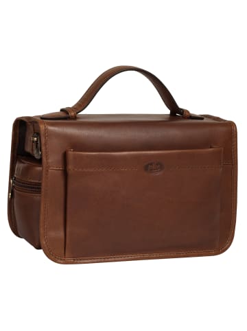 piké Kulturtasche echt Leder in braun