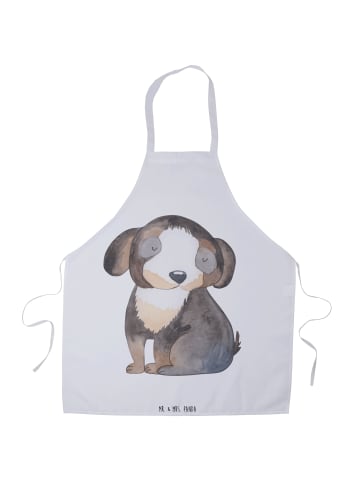 Mr. & Mrs. Panda Schürze Hund Entspannen ohne Spruch in Weiß