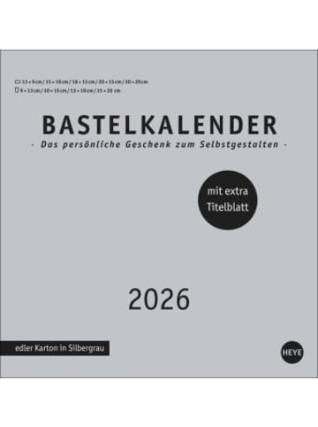 Heye Kalender Kalender - Premium-Bastelkalender silbergrau groß 2026