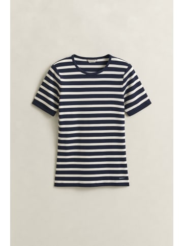 Gant Geripptes T-Shirt mit Streifen in Evening Blue