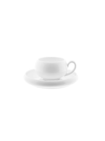 Almina Belicia Mokkatassen-Set mit Untertasse - 12-teilig aus Porzellan in in Weiß
