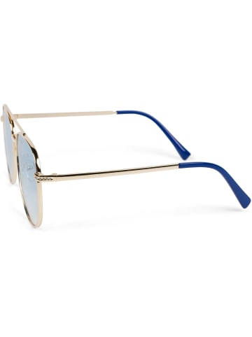 styleBREAKER Piloten Sonnenbrille in Gold / Blau Verlauf