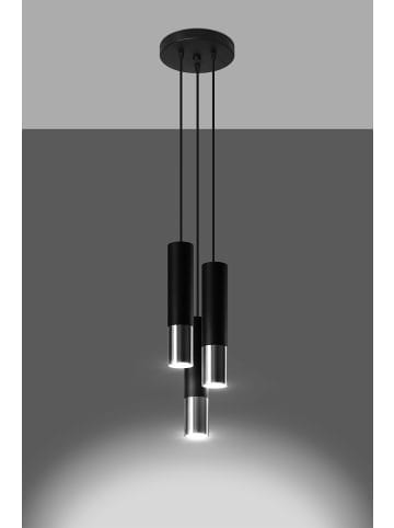 Nice Lamps Hängeleuchten LONGBOT 3P in Schwarz/Chrome H 90cm