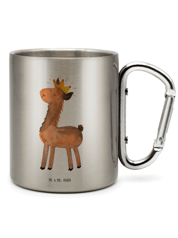 Mr. & Mrs. Panda Campingbecher Lama König ohne Spruch in Silber