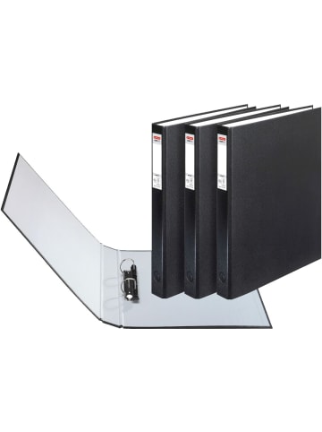 Herlitz Ringbuch protect 2 Ringe 25mm A4 schwarz Packung mit 3 Stück maX.file