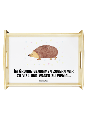 Mr. & Mrs. Panda Serviertablett Igel Herzen mit Spruch in Weiß