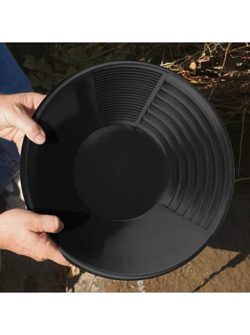 relaxdays 2 x Goldwaschpfanne in Schwarz/ Blau - (H)8 x Ø 38 cm
