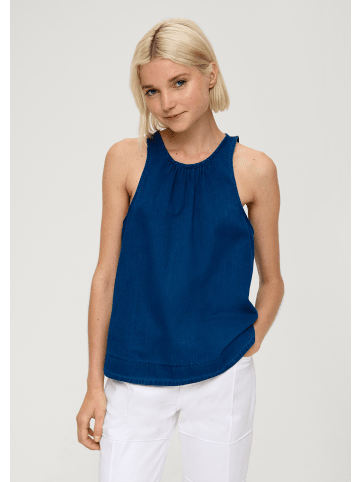 QS Bluse ärmellos in Blau