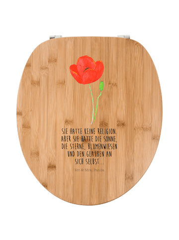 Mr. & Mrs. Panda Toilettendeckel Blume Mohnblume mit Spruch in Braun
