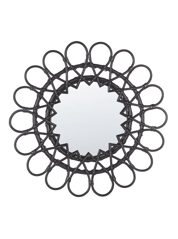 Beliani Wandspiegel BABAI in Schwarz - (W) 60 x (H) 60 x (L) 3 cm