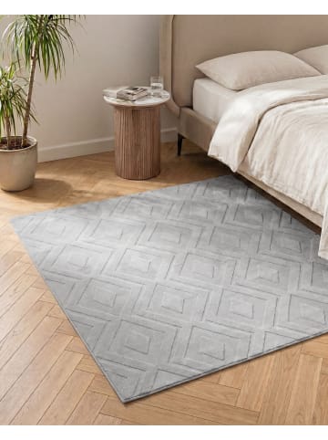 Beliani Kurzflor KEVIREL in Grau - (W) 160 x (L) 160 cm