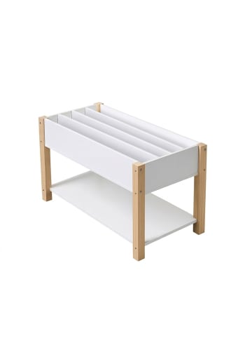 relaxdays Kinderbücherregal in Weiß/ Natur – (B)80 x (H)44 x (T)40 cm
