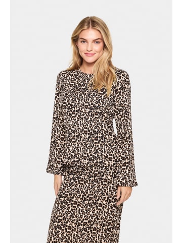 SAINT TROPEZ Langarm-Bluse IlyssaSZ Fitted in Black Reg Leo