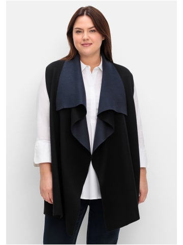 sheego Doubleface-Weste in schwarz