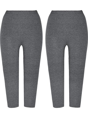 Erwin Müller Single-Jersey Capri-Leggings 2er-Pack in grau meliert