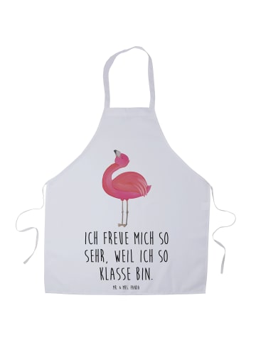Mr. & Mrs. Panda Kochschürze Flamingo Stolz mit Spruch in Weiß
