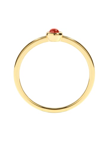 Glanzstücke München Ring aus Sterling Silber mit Granat in gelbgold