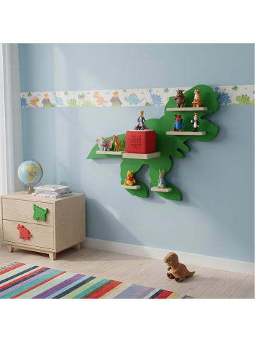 relaxdays Toniebox Regal "Dino" in Grün - (B)59 x (H)45 x (T)15 cm