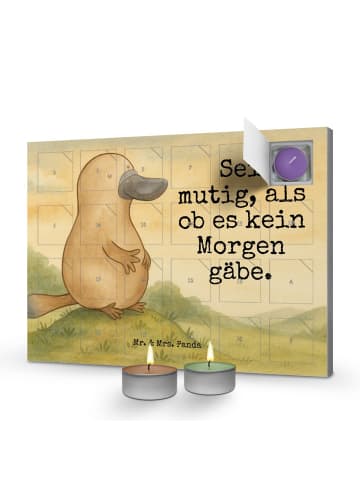 Mr. & Mrs. Panda Adventskalender Schnabeltier Mut Design mit Spruch in Weiß
