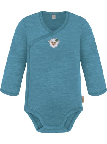 Normani Outdoor Sports Normani Outdoor Sports Baby Merino Langarm Wickelbody und Merino Hose in Blau