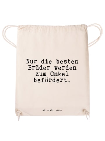 Mr. & Mrs. Panda Sportbeutel Nur die besten Brüder... mit Spruch in Creme