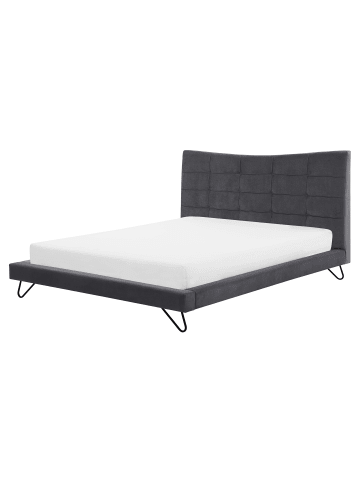 Beliani 2-tlg Doppelbett LANNION in Grau/Schwarz