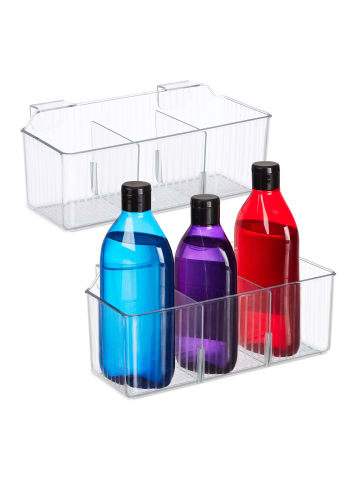 relaxdays 2 x Schranktür Organizer in Transparent - (B)25,5 x (H)10 x (T)12,5 cm