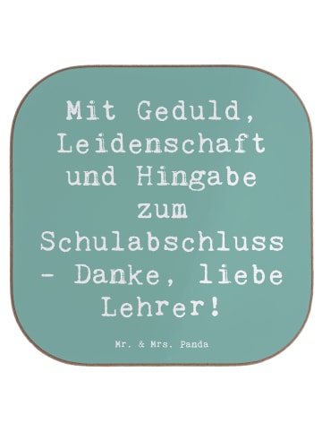 Mr. & Mrs. Panda Untersetzer Tasse Spruch Danke Lehrer mit Spruch in Meeresbrise