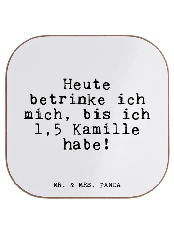 Mr. & Mrs. Panda Untersetzer Heute betrinke ich mich,... mit Spruch in Weiß