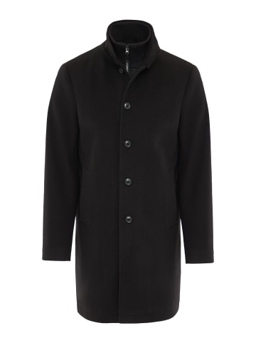 Threadbare Wollmantel THB LUXE Jacket Funnel Neck Mock in Schwarz