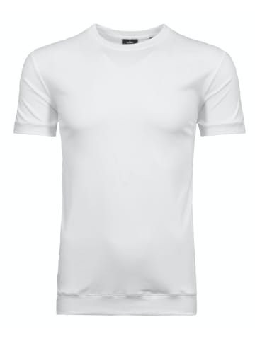 Ragman Pima T-Shirt Rundhals mit Bündchen in Weiß