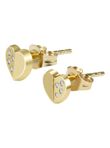 Adeliás Damen Ohrringe – Ohrstecker aus 333 Gold mit Zirkonia in gold