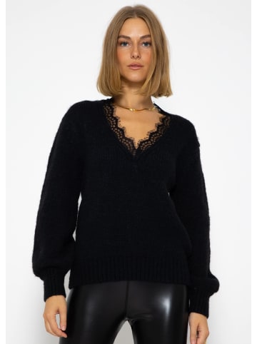 SASSYCLASSY Oversize Strick-Pullover in Schwarz