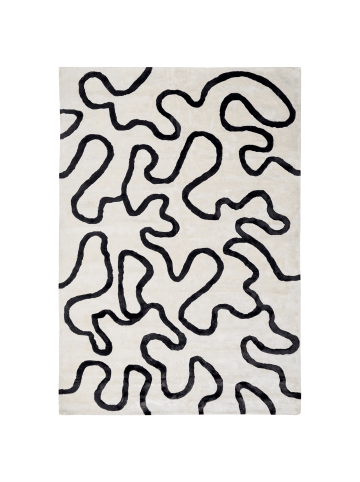 Beliani Kurzflor KAPPAR in Weiß/Schwarz - (W) 160 x (L) 230 cm